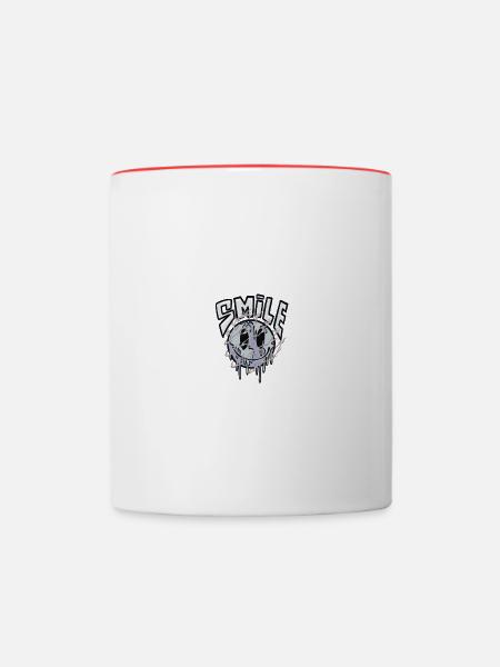 smile. - Tasse zweifarbig - Weiß/Rot
