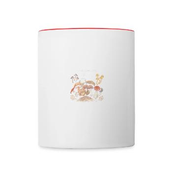 With mushroom flavor design - Contrasting Mug - white/red - Front