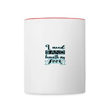 i need sand beneath my feet blau Strand Volleyball - Tasse zweifarbig - Weiß/Rot - Vorne