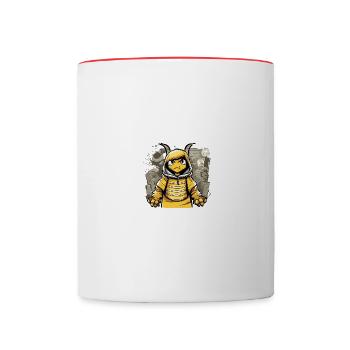 mürrische Biene mit schlechter Laune - Tasse zweifarbig - Weiß/Rot - Vorne