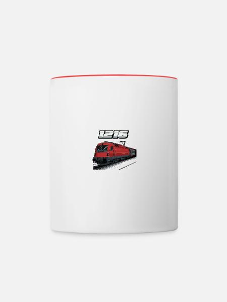 Lokomotive Taurus 1216 - Tasse zweifarbig - Weiß/Rot