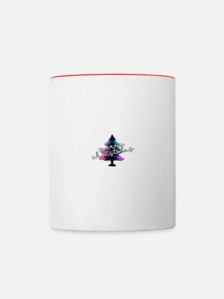 Merry Cyber Christmas Tree - Tasse zweifarbig - Weiß/Rot