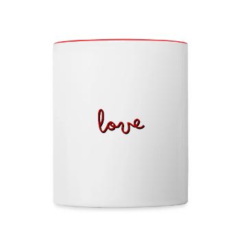 love - Tasse zweifarbig - Weiß/Rot - Vorne