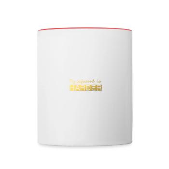 my safeword is harder kinky bdsm - Contrasting Mug - white/red - Front