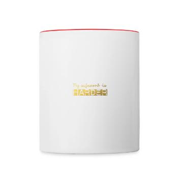 Mon mot de passe est plus dur BDSM pervers - Mug contrasté - blanc/rouge - Devant