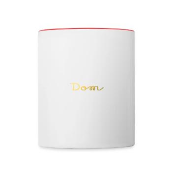 dom bdsm sub kinky - Contrasting Mug - white/red - Front