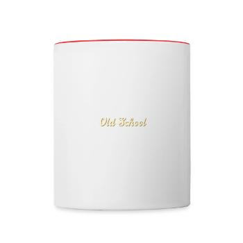 Old School Lettering - Contrasting Mug - white/red - Front