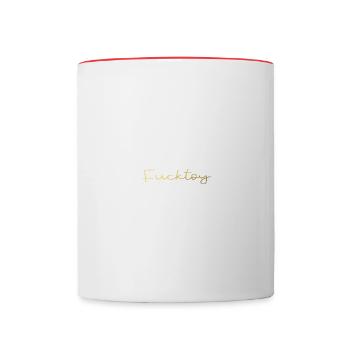 fucktoy kinky BDSM - Tasse zweifarbig - Weiß/Rot - Vorne