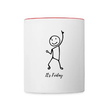 friday 1 - Tasse zweifarbig - Weiß/Rot - Vorne