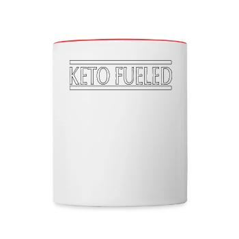Keto Fueled - Tasse zweifarbig - Weiß/Rot - Vorne