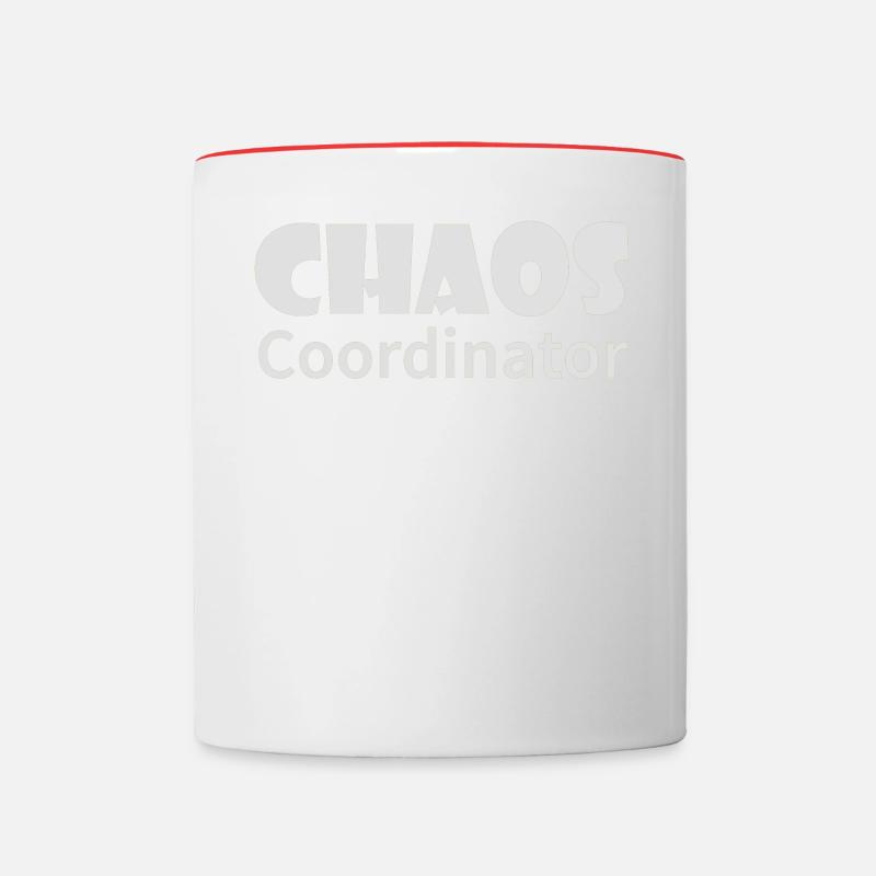 Coordinateur du chaos - Mug contrasté - blanc/rouge