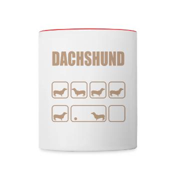 Stubborn Dachshund Tricks design - Contrasting Mug - white/red - Front