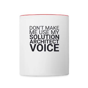 "Solution Architect Voice | Solution Architecture" - Tasse zweifarbig - Weiß/Rot - Vorne