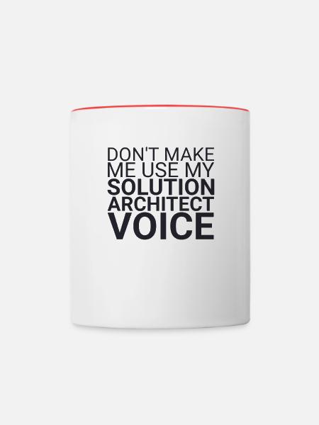 "Solution Architect Voice | Solution Architecture" - Tasse zweifarbig - Weiß/Rot