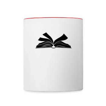 Buch lesen offenes Buch - Tasse zweifarbig - Weiß/Rot - Vorne