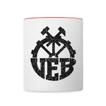 V E B - DDR Retro - Ostalgie - Tasse zweifarbig - Weiß/Rot - Vorne