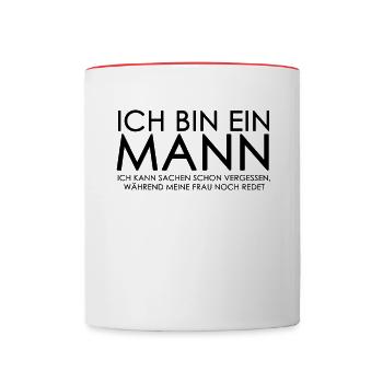 Ich bin ein Mann Ich kann Sachen schon... - Tasse zweifarbig - Weiß/Rot - Vorne