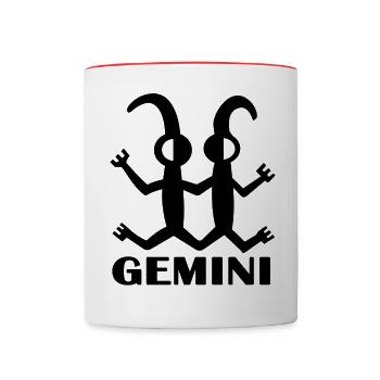 Horoscope des Gémeaux du zodiaque des Gémeaux - Mug contrasté - blanc/rouge - Devant