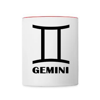 Horoscope des Gémeaux du zodiaque des Gémeaux - Mug contrasté - blanc/rouge - Devant