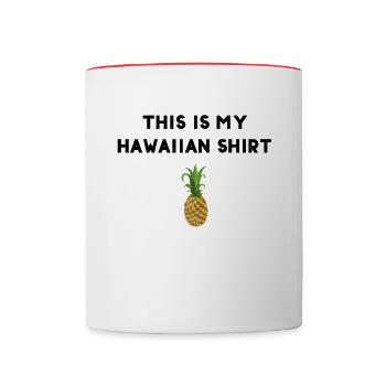 Ceci est ma chemise hawaïenne - Mug contrasté - blanc/rouge - Devant