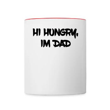 Salut affamé, je suis papa - Mug contrasté - blanc/rouge - Devant