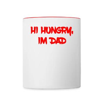 Salut affamé, je suis papa - Mug contrasté - blanc/rouge - Devant