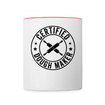 Funny bread baker - Contrasting Mug - white/red - Front