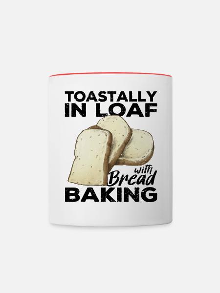 Lustiger Brotbacken-Bäcker - Tasse zweifarbig - Weiß/Rot