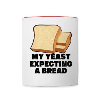 Funny bread baker - Contrasting Mug - white/red - Front