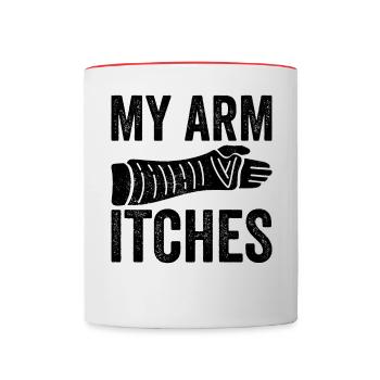 Gebrochener Arm - Tasse zweifarbig - Weiß/Rot - Vorne