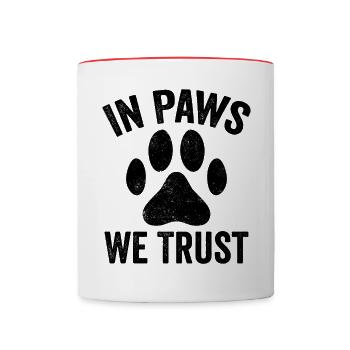 Police Officer Police Dog - Contrasting Mug - white/red - Front