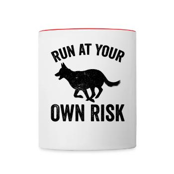 Police Officer Police Dog - Contrasting Mug - white/red - Front