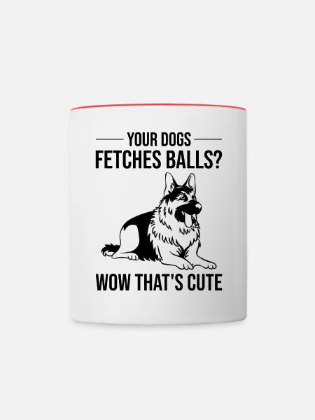 Polizeibeamter Polizeihund - Tasse zweifarbig - Weiß/Rot
