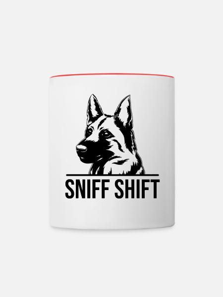 Polizeibeamter Polizeihund - Tasse zweifarbig - Weiß/Rot