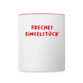 Freches Einzelstück Freches Einzelkind Freches - Tasse zweifarbig - Weiß/Rot - Vorne