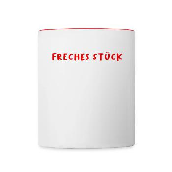 Freches Stück - Tasse zweifarbig - Weiß/Rot - Vorne