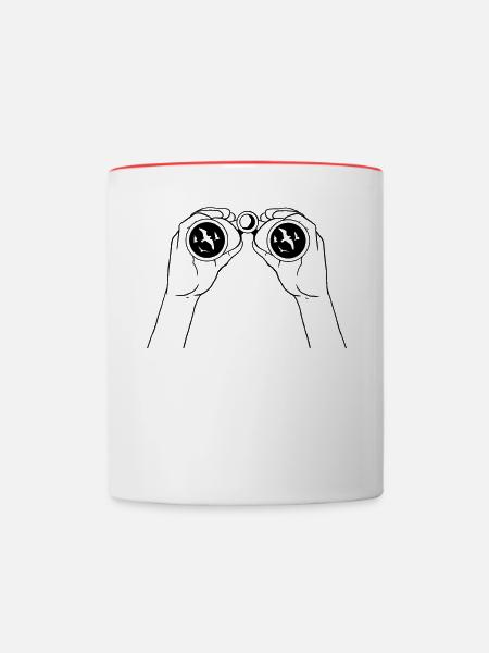 Vogelbeobachter Vogelbeobachtung - Tasse zweifarbig - Weiß/Rot