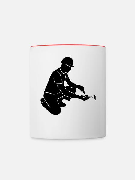 Elektriker - Tasse zweifarbig - Weiß/Rot
