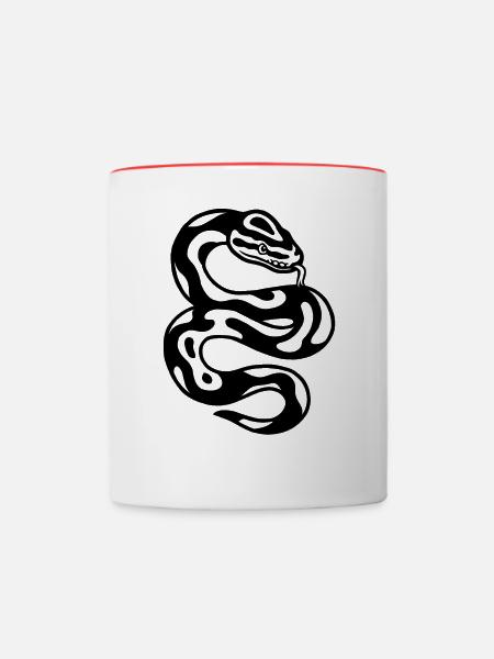 Kugelpython Schlange - Tasse zweifarbig - Weiß/Rot