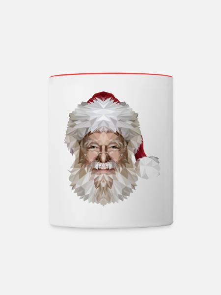 Weihnachtsmann - Tasse zweifarbig - Weiß/Rot