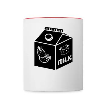 Strawberry Milk Cartons Japanese - Contrasting Mug - white/red - Front