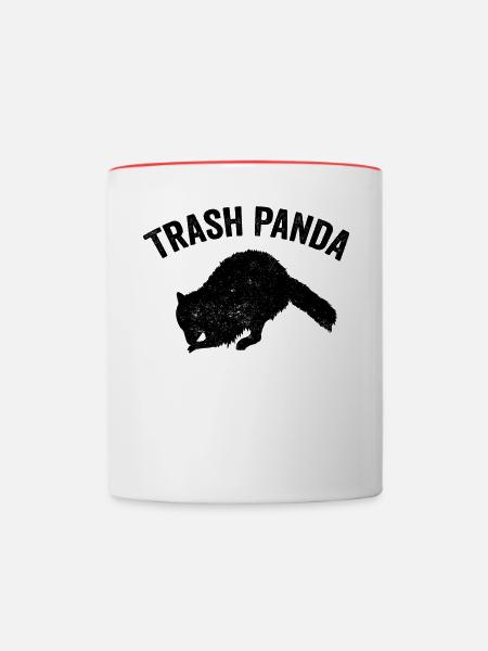 Lustiger Waschbär-Müll-Panda - Tasse zweifarbig - Weiß/Rot