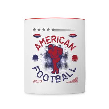 FoundLux Design, AMERICAN FOOTBALL 2023/24 - Tasse zweifarbig - Weiß/Rot - Vorne
