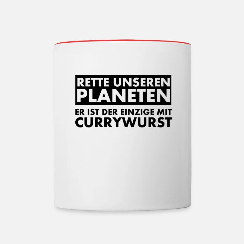 Save our planet. He's the only one with... - Contrasting Mug - white/red