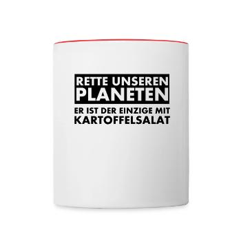 Sauvez notre planète. Il est le seul à avoir... - Mug contrasté - blanc/rouge - Devant
