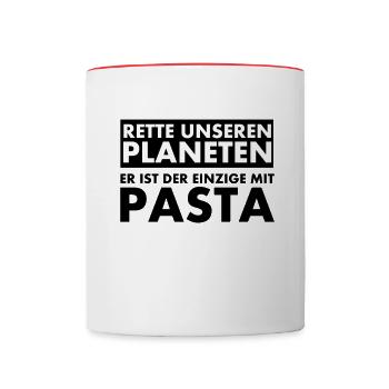 Sauvez notre planète. Il est le seul à avoir... - Mug contrasté - blanc/rouge - Devant