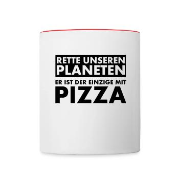 Sauvez notre planète. Il est le seul à avoir... - Mug contrasté - blanc/rouge - Devant