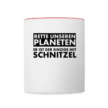 Sauvez notre planète. Il est le seul à avoir... - Mug contrasté - blanc/rouge - Devant