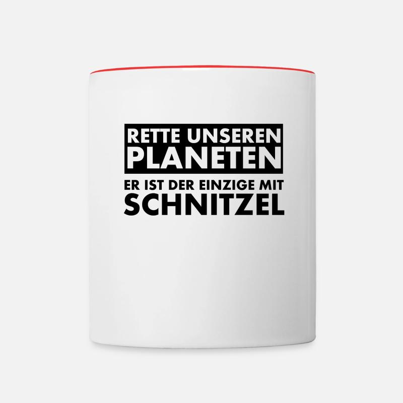 Rette unseren Planeten. Er ist der Einzige mit... - Tasse zweifarbig - Weiß/Rot