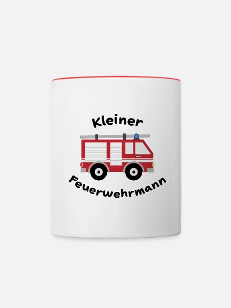 Kleiner Feuerwehrmann - Tasse zweifarbig - Weiß/Rot